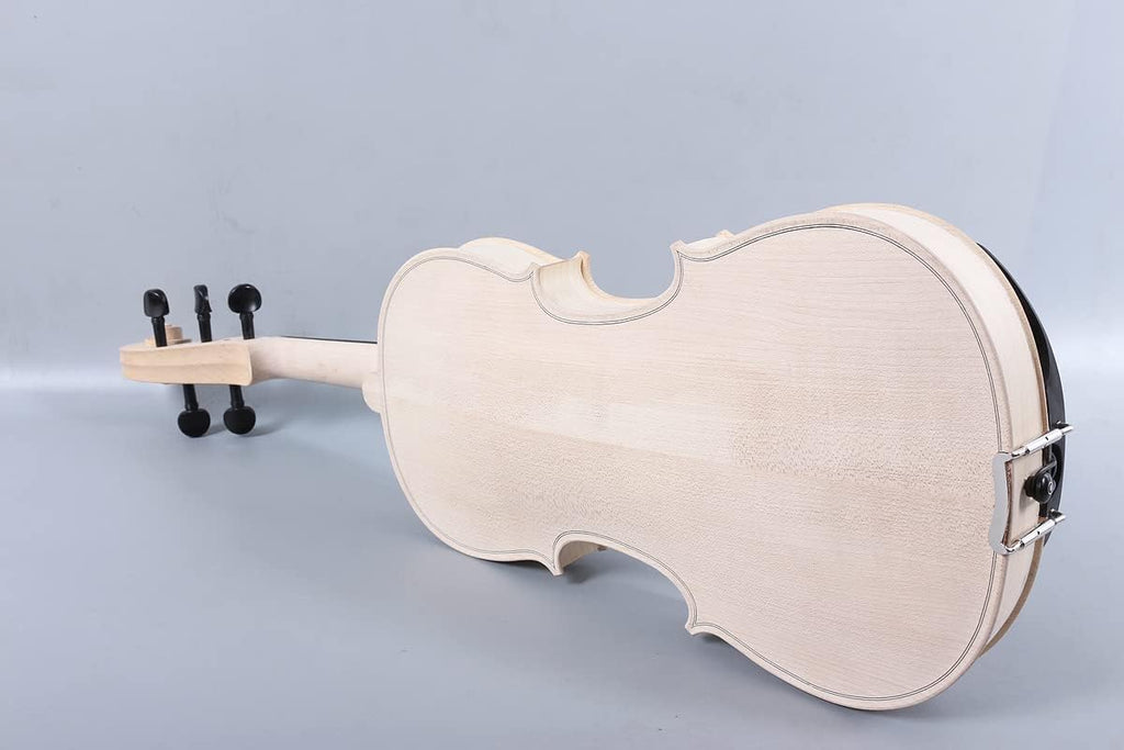 4/4 Violin Full Size White Violin Unfinished 5String Violin with Ebony Fittings Maple Spruce Wood Professional