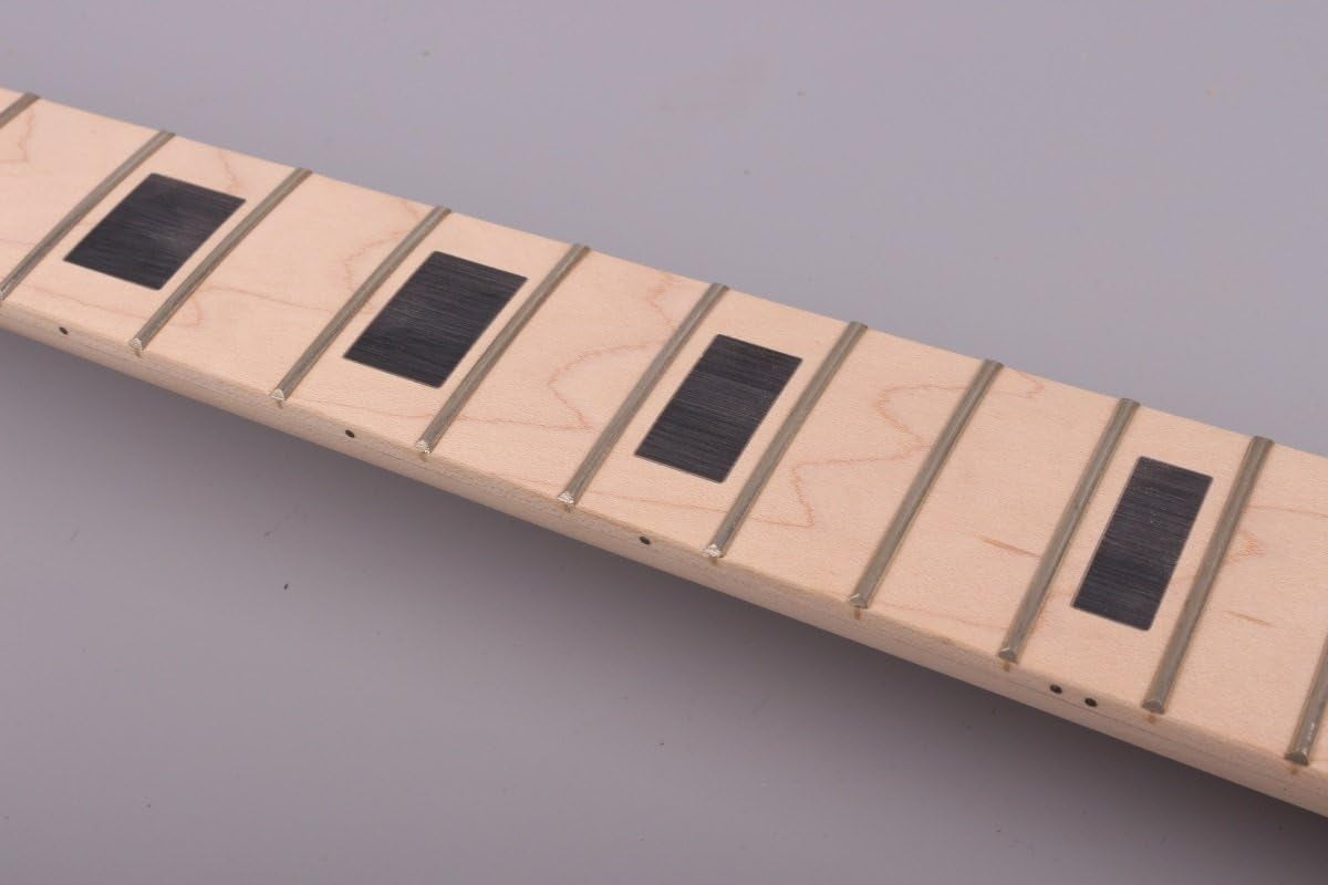 Electric Guitar Neck Solid Wood 24 Fret 25.5 Inch Block Inlay Paddle Headstock