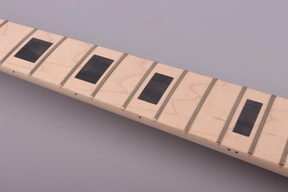 Electric Guitar Neck Solid Wood 24 Fret 25.5 Inch Block Inlay Paddle Headstock