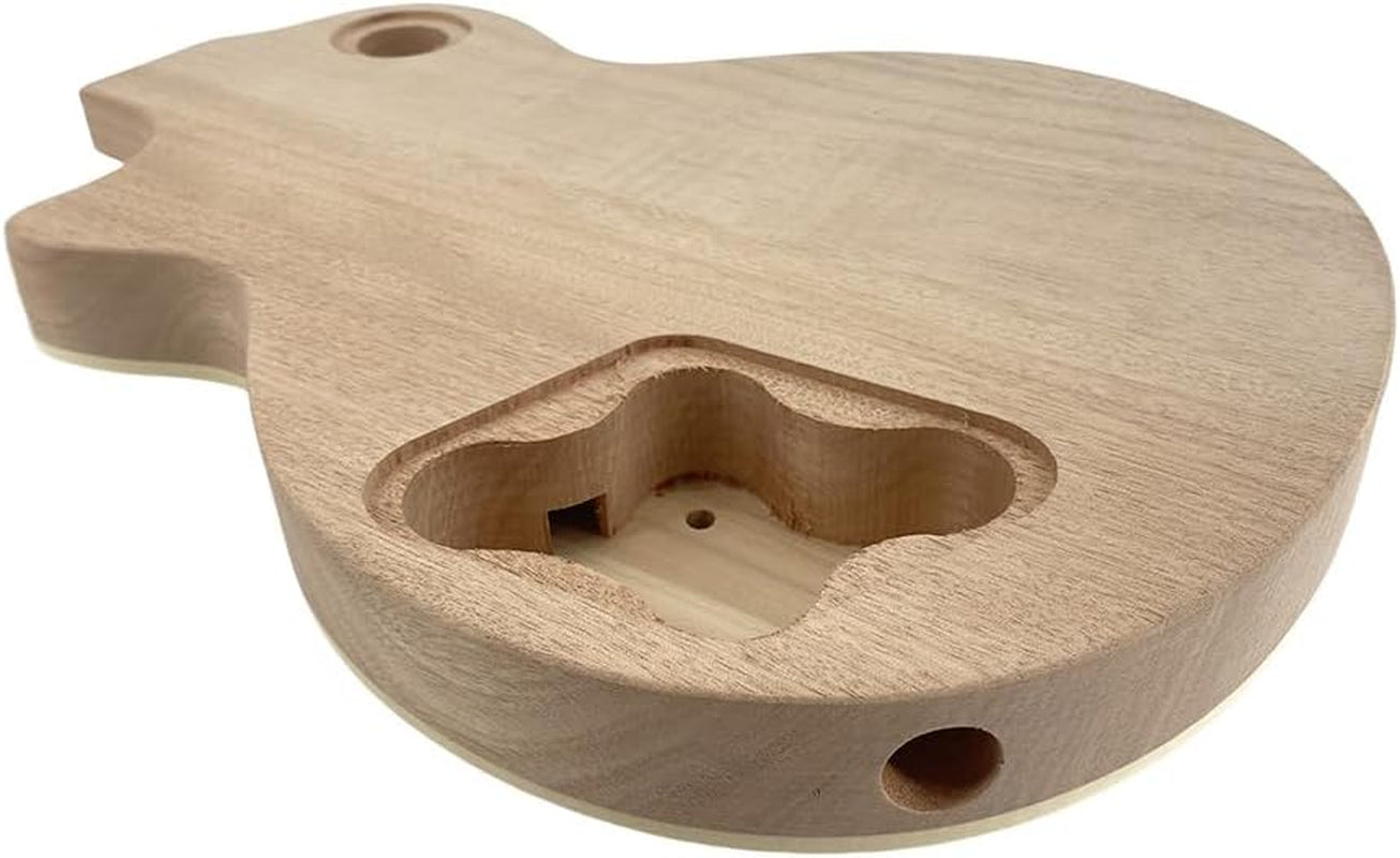 Electric Guitar Body Unfinished Mahogany +Maple Top +Flame Maple Veneer Bolt on DIY Guitar Body Blank HH Hamburger Pickup