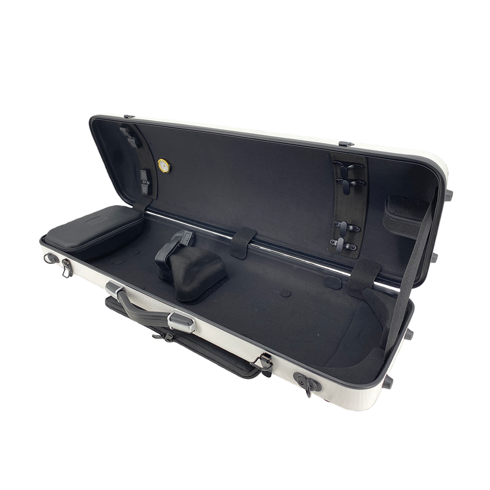 Yinfente 4/4 Violin Case White Carbon Fiber Violin Case Oblong Cases for Violin Strong