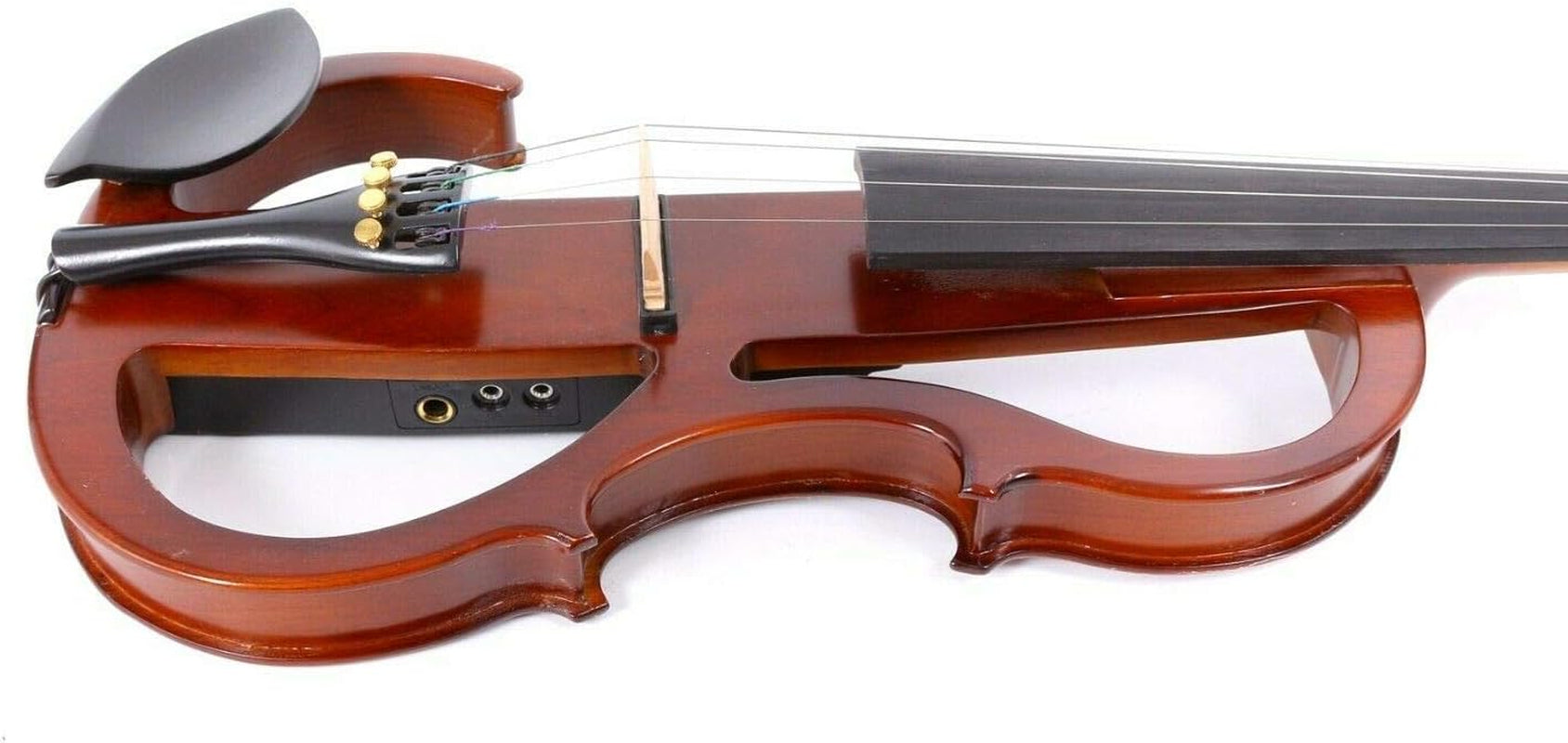 4/4 Electric Violin Silent Solid Wood Powerful Sound Support Headphone AMP Free Violin Case Bow Full Size Red