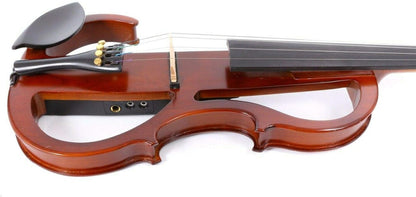 4/4 Electric Violin Silent Solid Wood Powerful Sound Support Headphone AMP Free Violin Case Bow Full Size Red