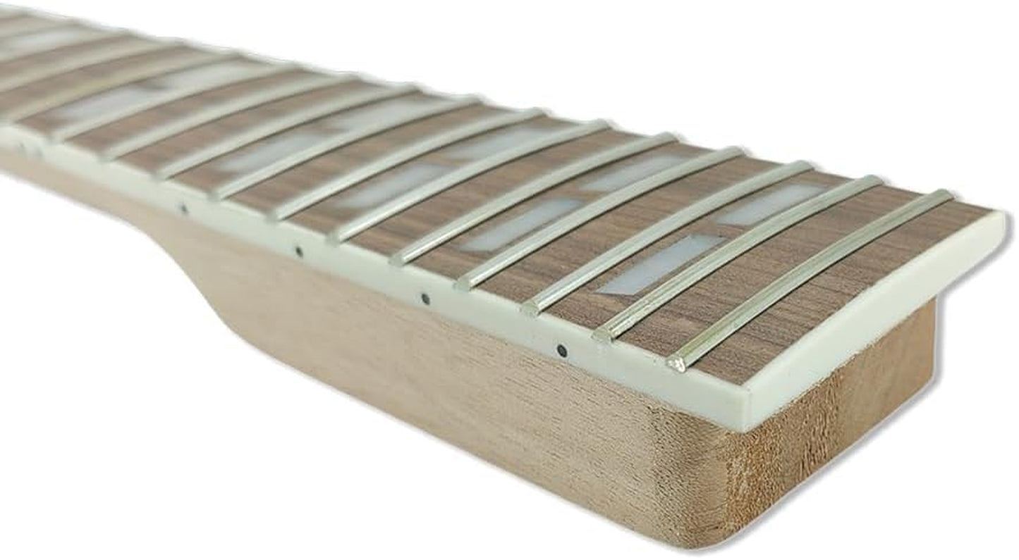 Guitar Neck 22 Fret 24.75 Inch Mahogany Wood Rosewood Guitar Fretboard Bolt on Electric Guitar Necks with Parallelogram Inlay