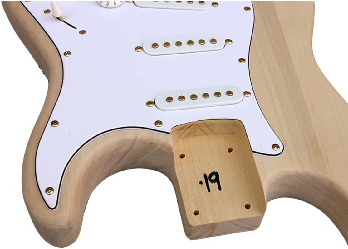 DIY Guitar Kit with Basswood Body Maple Neck with Rosewood Fretboard 6 String DIY Electric Guitar Kit with All Components to Build Your Own Guitar