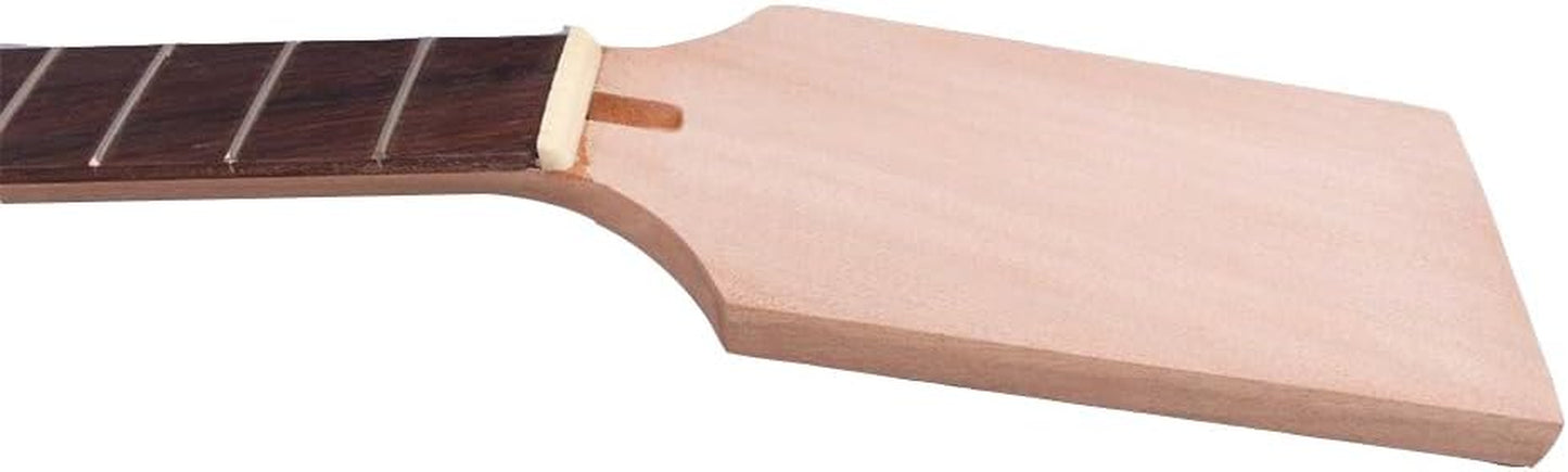 Electric Guitar Neck 22 Fret 24.75 Inch Rosewood Fretboard Set in Heel for Build Guitar