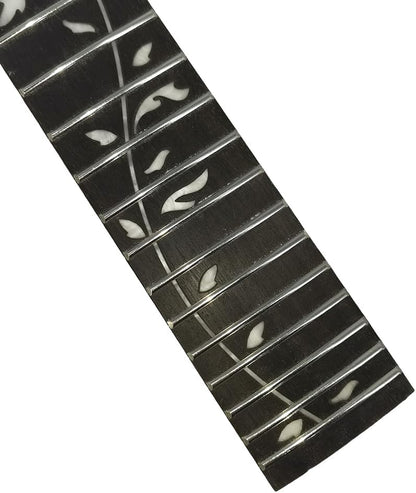Electric Guitar Neck 24 Fret 25.5Inch Maple Wood Guitar Necks with Rosewood Fretboard Tree Vine Inlay NO Paint DIY Guitar Project Floyd Rose Locking Style