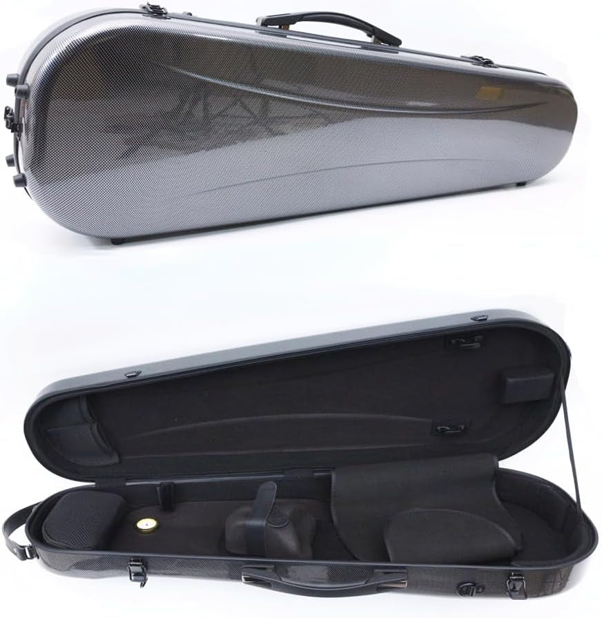 Viola Case 15-16 Inch Adjustable Viola Box Strong Light Carbon Fiber Hard Shell,Black