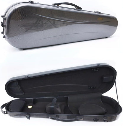 Viola Case 15-16 Inch Adjustable Viola Box Strong Light Carbon Fiber Hard Shell,Black