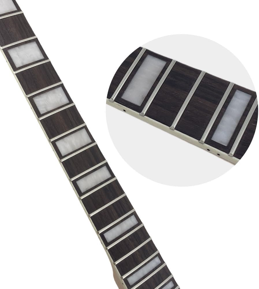 24Inch Guitar Neck 22Fret Maple Fretboard Black Block Inlay DIY Guitar Replacement