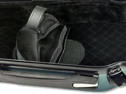 Viola Case 16 Inch, Carbon Fiber Hard Viola Case Backpack, Adjustable Neck Pad for Sizes 15-16.5 Inches, Thickened Lining, Built-In Hygrometer, with Sturdy Handle (Green)