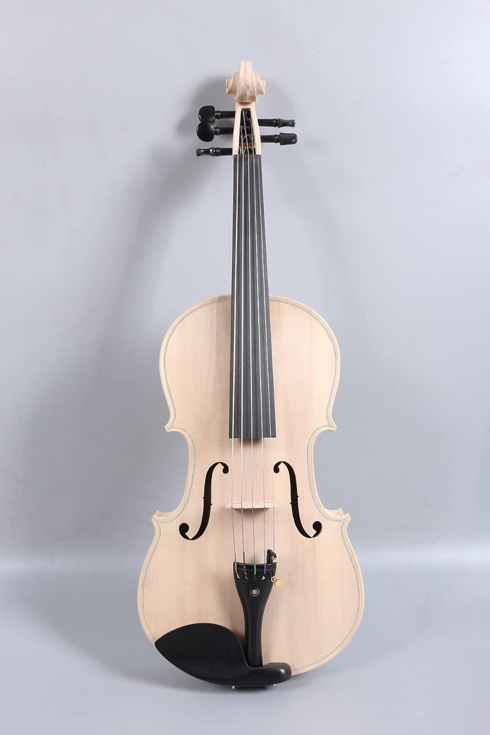 4/4 Violin Full Size White Violin Unfinished 5String Violin with Ebony Fittings Maple Spruce Wood Professional