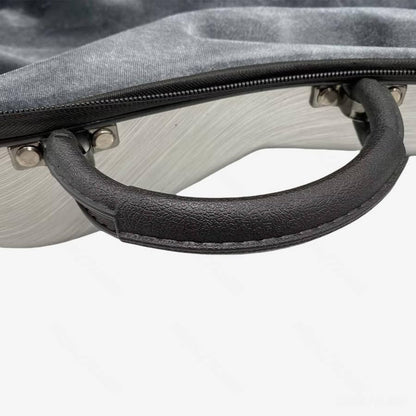 Saxophone Hard Case for Alto Sax with Adjustable Straps,Handle Composite Carbon Fiber Waterproof Silver