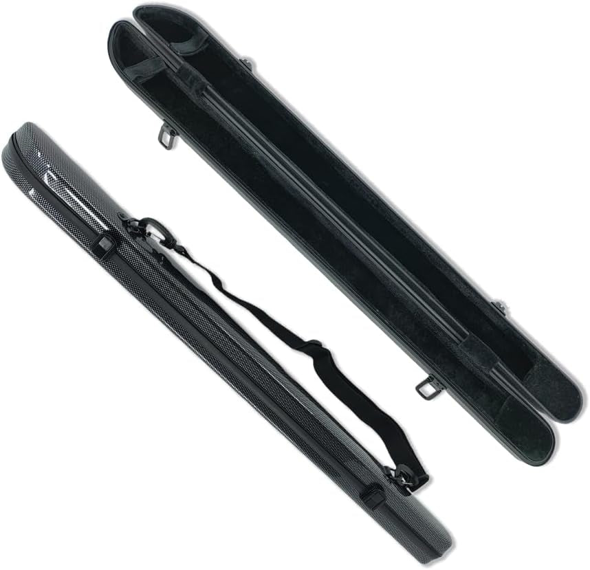Violin Viola Cello Bow Case Carbon Fiber Strong Lightweight Bow Bag Hold 2Pcs Bow Adjustable Strap