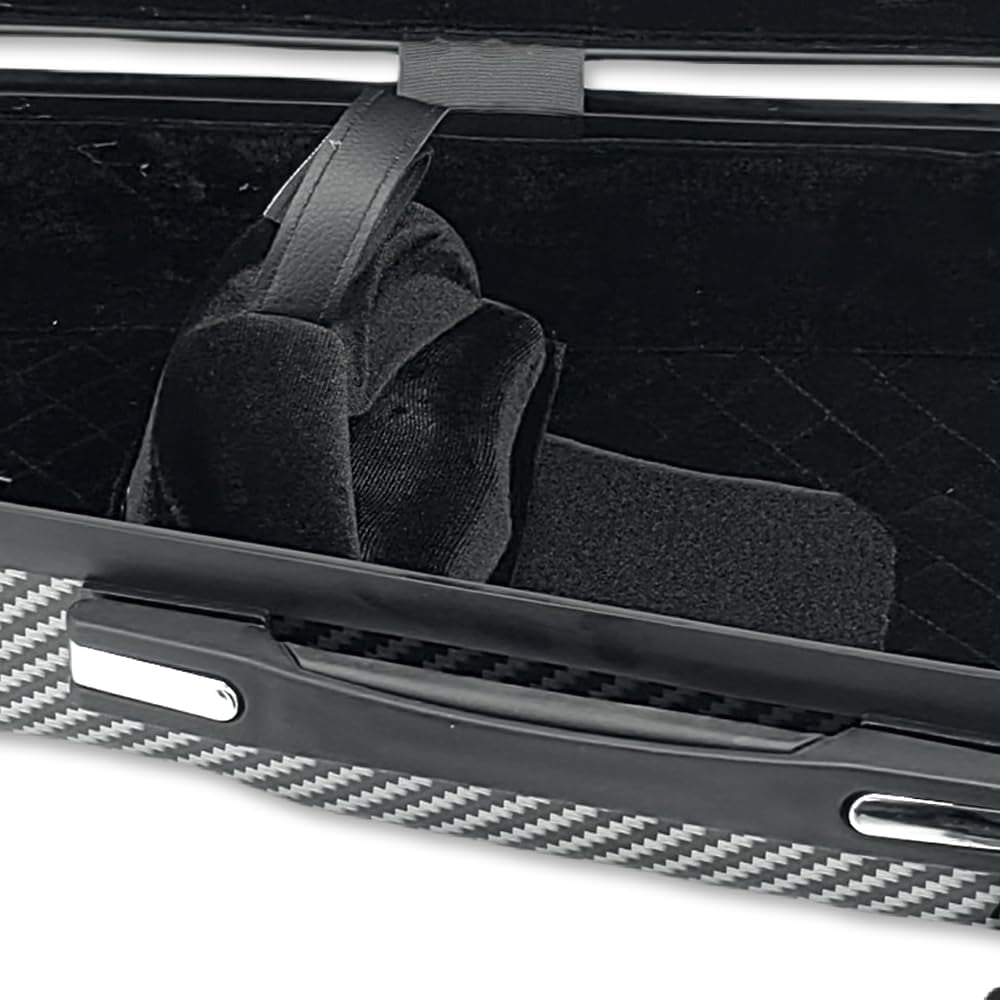 Carbon Fiber Viola Case for 15Inch to 16.5Inch with Adjustable Backstrap &Handle&Buckle Soft Interior and Hard Case for Beginner and Musicians