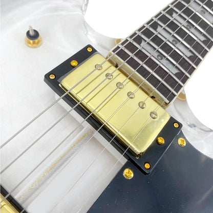 Yinfente LED Light Electric Guitar Transparent Acrylic Body Crystal Guitar Maple Neck Sweet Tone