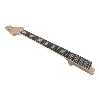 Yinfente Guitar Neck 22 Fret for Electric Guitar Replacement Maple Mahogany Unfinished Set in Glue on Heel