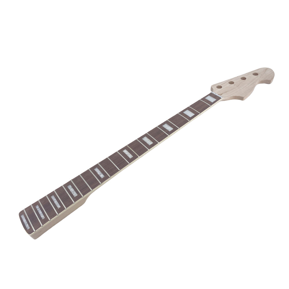 Yinfente Bass Guitar Neck 20Fret 34Inch Maple Rosewood Fretboard Block Inlay DIY Guitar Block Inlay (Rosewood Fretboard)