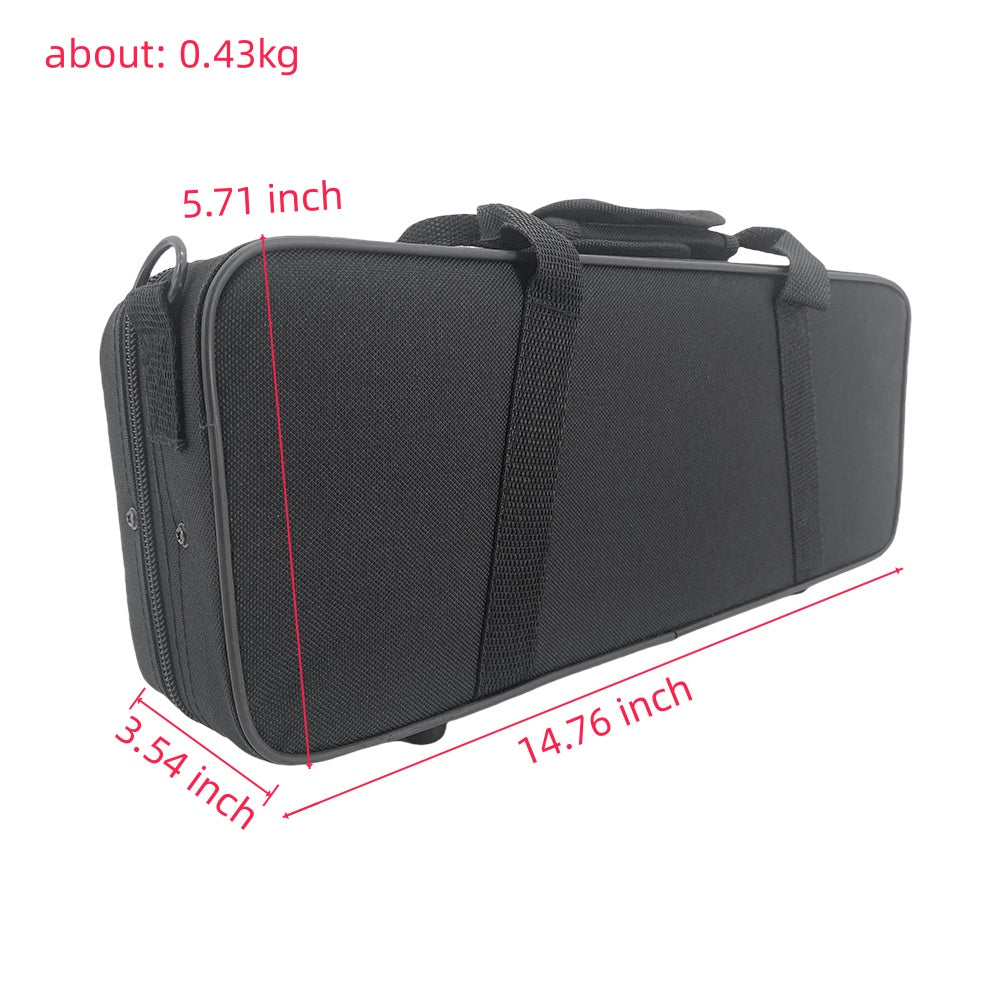 Yinfente Ekey Clarinet Case Strong Light Eb Key Clarinet Box Thick Padding with Straps,Black