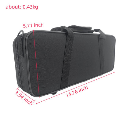 Yinfente Ekey Clarinet Case Strong Light Eb Key Clarinet Box Thick Padding with Straps,Black
