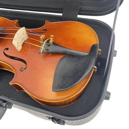 Yinfente Violin Case 4/4 Full Size Carbon Fiber Oblong Violin Bag with Music Sheet Bag Adjustable Backstrap Hygrometer Lightweight Protable