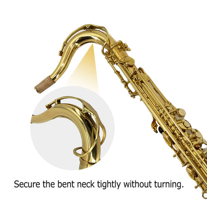 Yinfente Tenor Saxophone Complete Kit W/Case, Mouthpiece, 10Pc Reeds, Professional B Flat Tenor Sax, Gold Brass Lacquer, Rich, Warm Tone for Jazz & Classical, Ideal for Students to Pros（Golden）