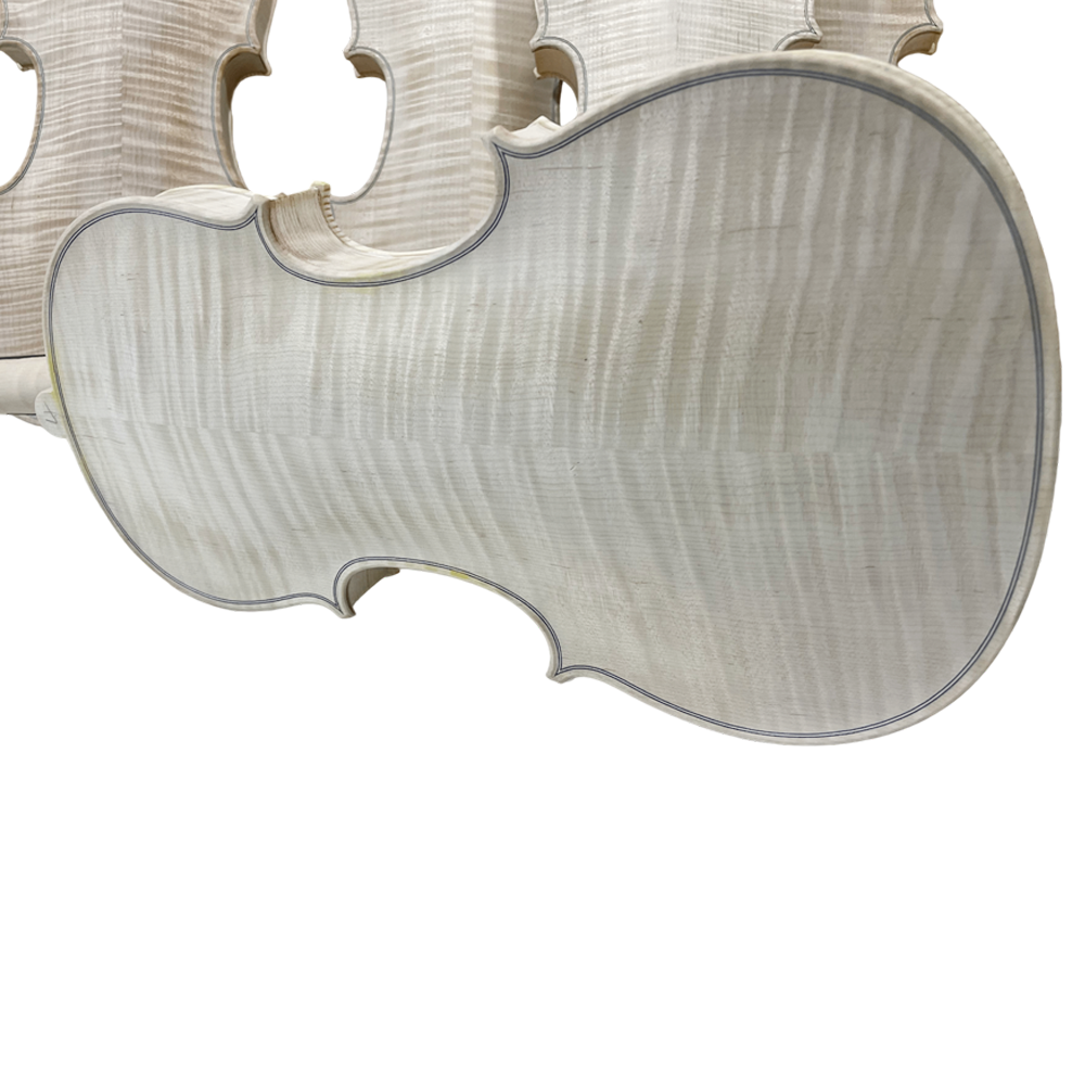 Yinfente Handmade 4/4 size Violin with Flame Maple Back white Unfinished