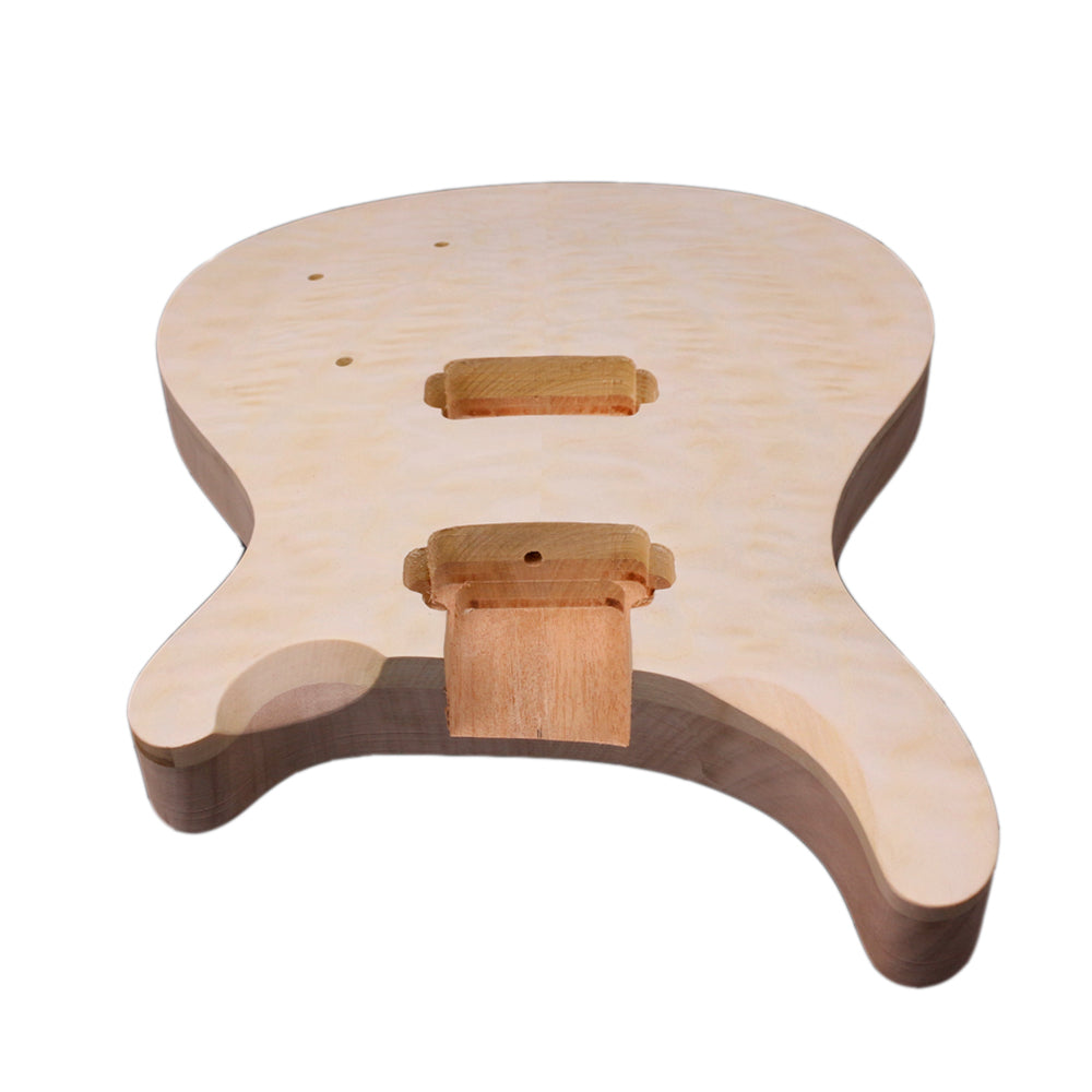 1Set Guitar Kit Guitar Neck 22Fret Quilted Maple Cap Guitar Body Mahogany Maple Guitar Fretboard DIY Guitar