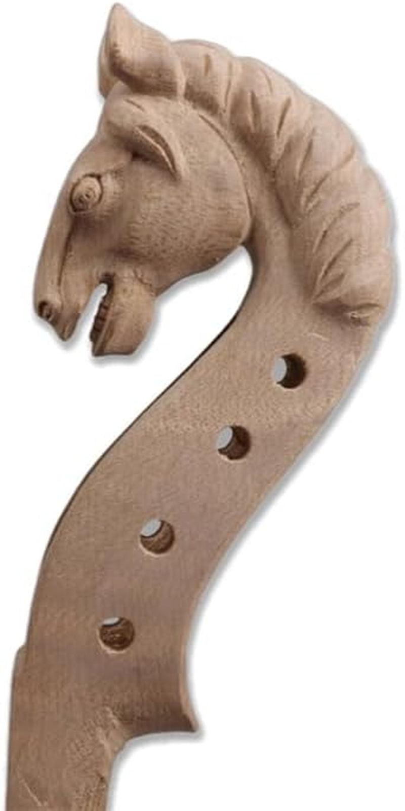4/4 Violin Neck Maple Wood Handcrafted Violin Neck 4 String Solid Wood Violin Replacement Violin Accessories (Horse)