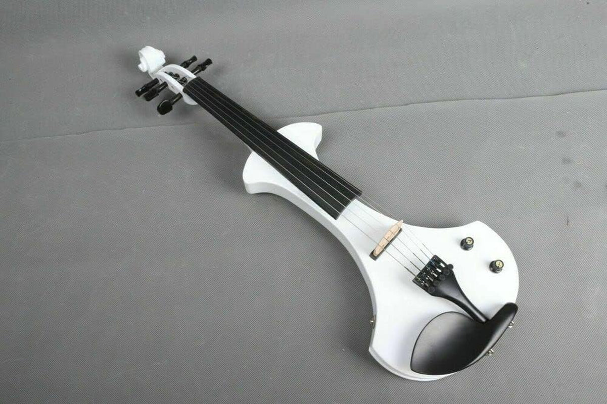 5 String Electric Violin 4/4 Solid Wood Ebony Fittings Free Violin Case Bow White Violins Professional