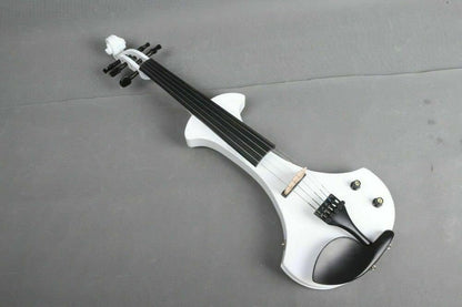 5 String Electric Violin 4/4 Solid Wood Ebony Fittings Free Violin Case Bow White Violins Professional