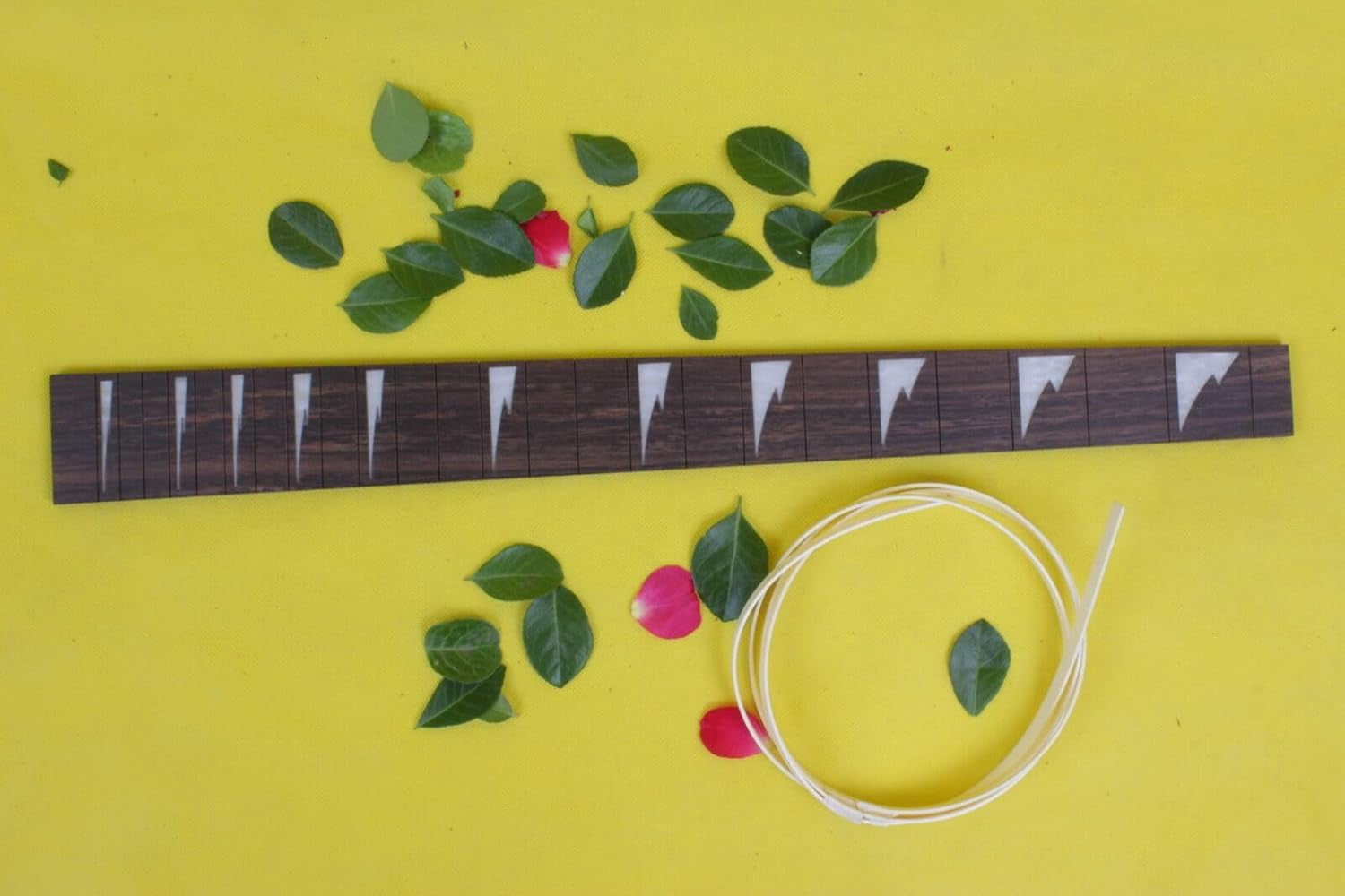 24 Fret Electric Guitar Fingerboard Rosewood Fretboard for Guitar Replacement Parts 25.5 Inch Shark Fine Inlay DIY Unfinished (Gtzb-028)