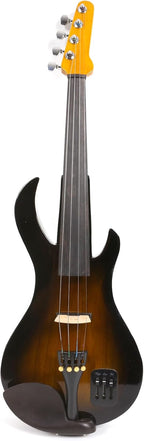 Electric Violin 4/4 Full Size Violin Electric Guitar Shape Support Mp3 Ebony Fittings with Violin Case Bow