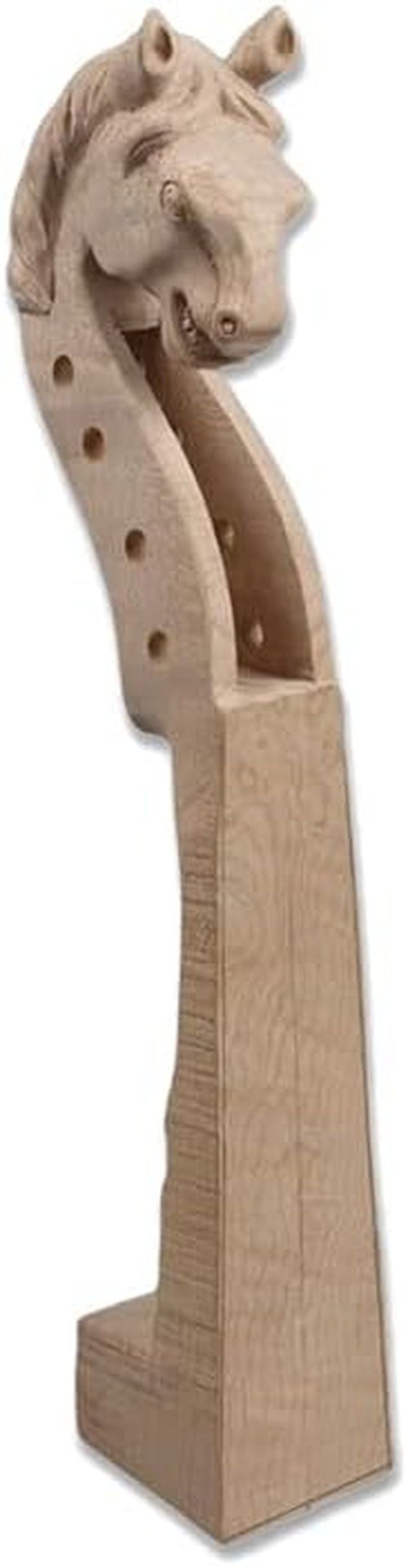 4/4 Violin Neck Maple Wood Handcrafted Violin Neck 4 String Solid Wood Violin Replacement Violin Accessories (Horse)