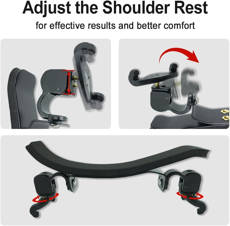 Adjustable Violin Shoulder Rest for 1/2 Universal Type Violin Advanced Violin Parts,Collapsible and Height Adjustable Feet,High Strength Sponge,Soft and Easy to Use
