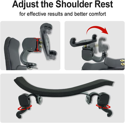 Adjustable Violin Shoulder Rest for 1/2 Universal Type Violin Advanced Violin Parts,Collapsible and Height Adjustable Feet,High Strength Sponge,Soft and Easy to Use