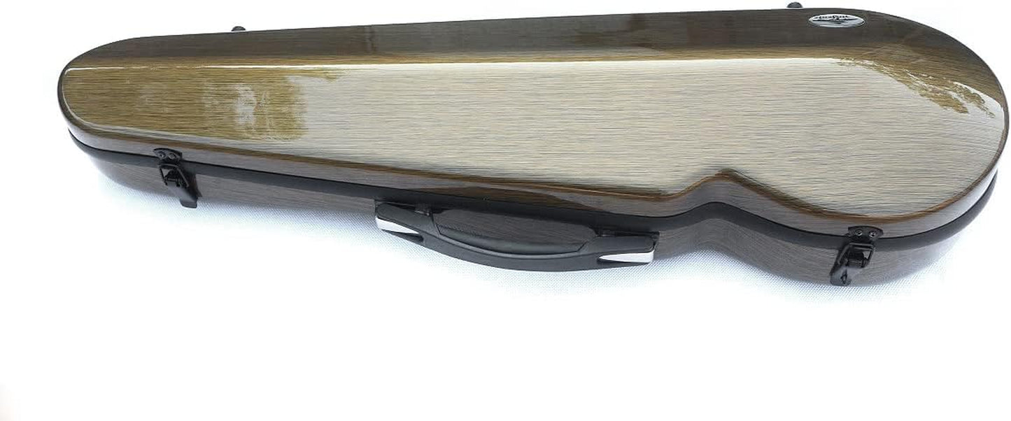 4/4 Violin Case Mixed Carbon Fiber Violin Box White Black Thick Padding Triangle Shape Strong Light Violin Cases (Brown)