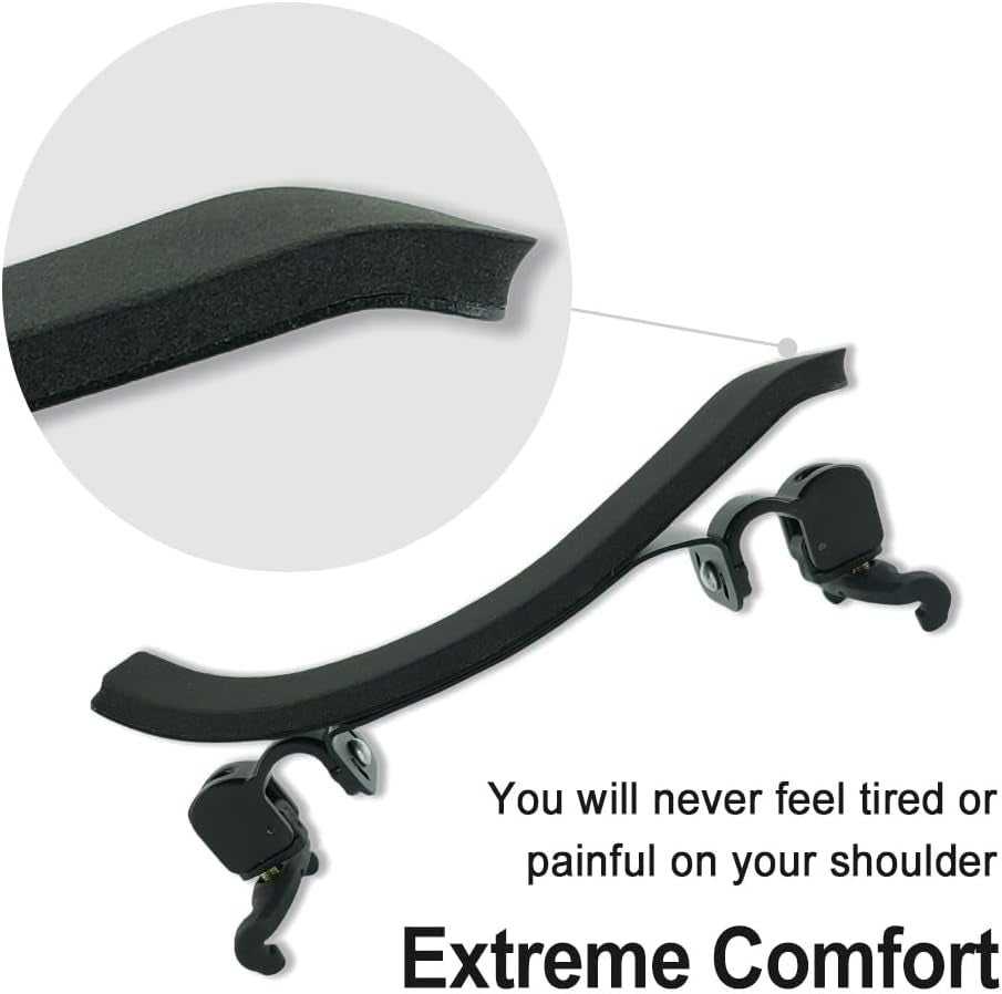 Adjustable Violin Shoulder Rest for 1/2 Universal Type Violin Advanced Violin Parts,Collapsible and Height Adjustable Feet,High Strength Sponge,Soft and Easy to Use
