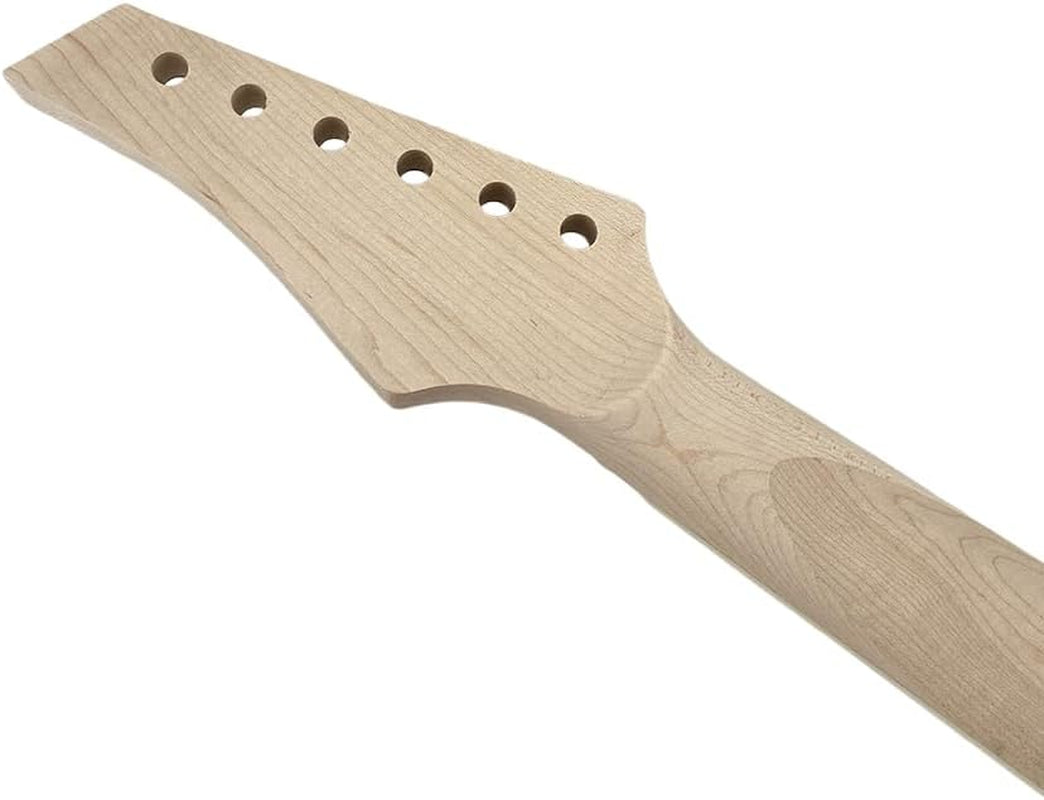 Foyarina 24 Fret Electric Guitar Neck, 25.5" Maple Neck with Nice Inlay Rosewood Fretboard– Bolt-On Replacement Neck for Guitar Builds