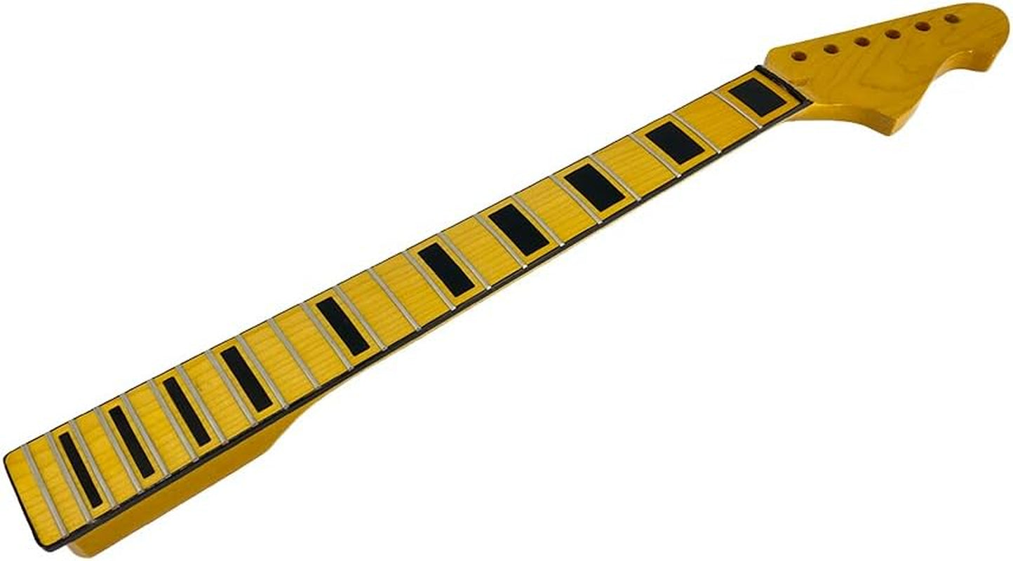 DIY Electric Guitar Neck - Maple Neck 22 Fret 25.5 Inch Maple Fretboard for Build Guitars Bolt on Heel