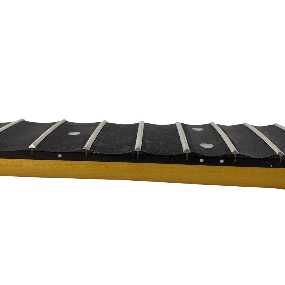 Yellow Paint Maple Electric Guitar Neck 22Fret 25.5Inch Rosewood Fretboard White Dot Inlay Bolt on Guitar Neck Replacement