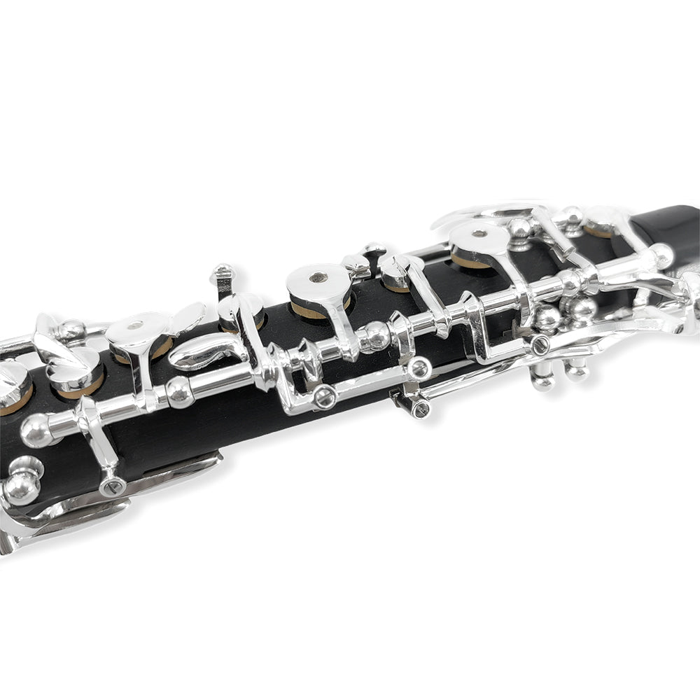 Yinfente Professional Oboe Ebonite C Key Left F Resonance Semi-Automatic Woodwind Instrument with Oboe Reed&Gloves&Leather Case+ Carry Bag&Cleaning Cloth&Cap Cork&Grease&Screwdriver