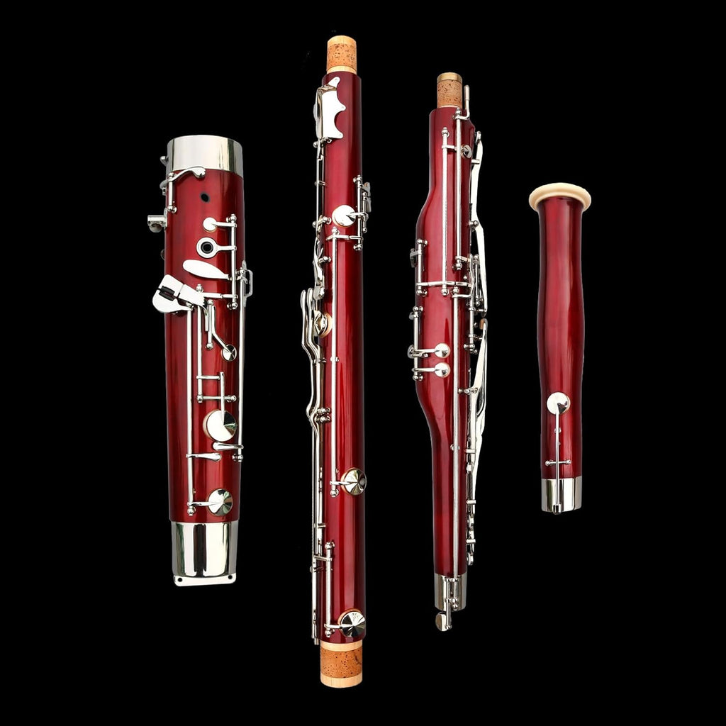 Bassoon Maple Wooded Bassoon C Key 26 Keys Silver Plated Woodwind Instrument with Case Accessories