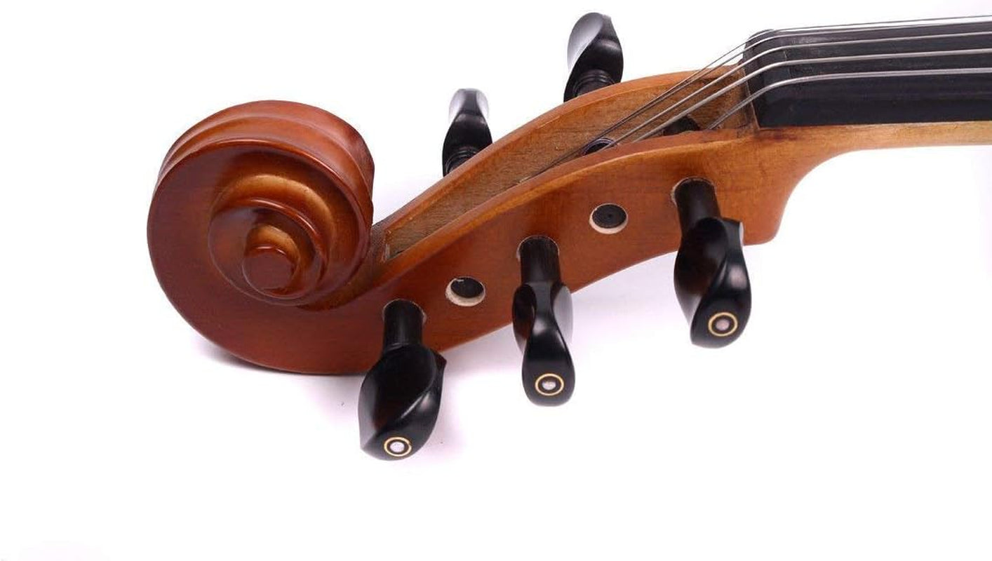 5 String Electric Violin Full Size Maple Back Side Spruce Top Ebony Accessories EQ Preamp with Hard Case,Brazilwood Bow,Rosin,Aux Cable,Cleaning Cloth,Shoulder Rest Beginner Student Violin