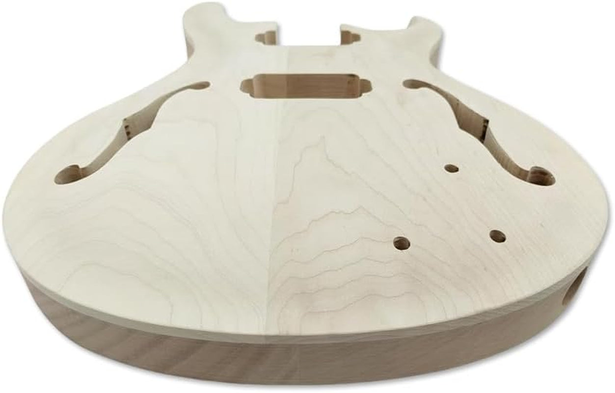 Mahogany Maple Cap Curved Top Semi Hollow Guitar Body Set in Pocket DIY Replacement