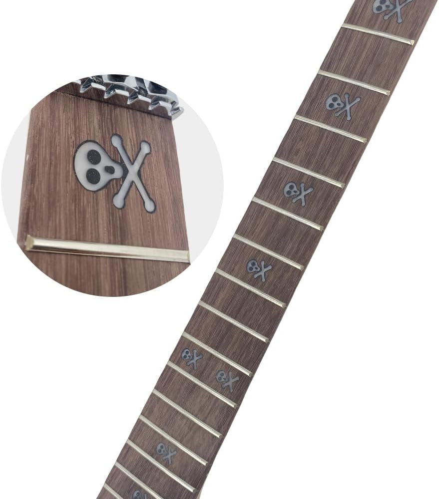 Guitar Neck 24Fret 25.5Inch Reversed Head Maple Wood Bolt on Heel Shark Fin Inlay DIY Guitar