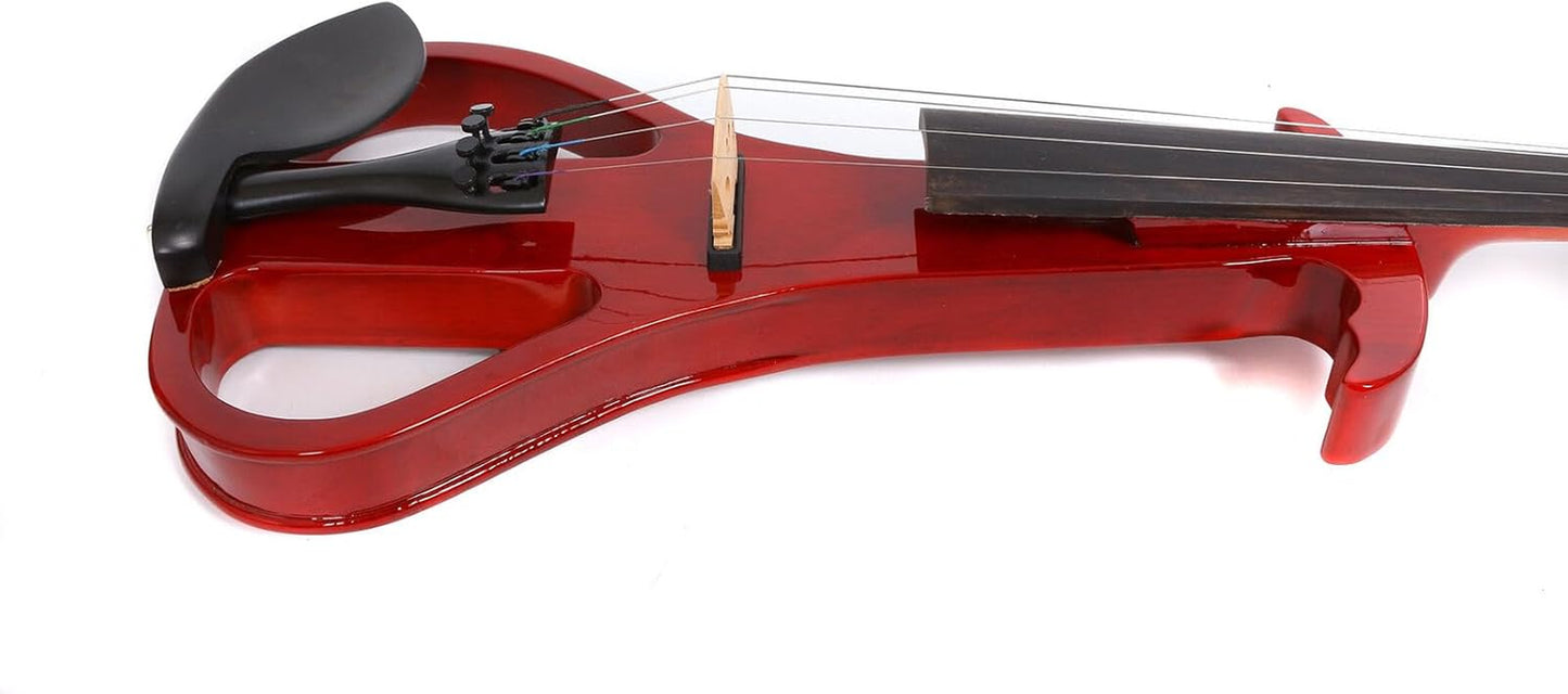 Electric Violin 4/4 Full Size, 4 Strings Silent Violin for Beginners， Student, with Headphones, Case, Rosin, Cable, Bow