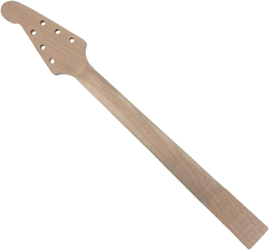 Electric Guitar Neck Unfinished 22 Fret for Electric Guitar Replacement Maple Mahogany Wood