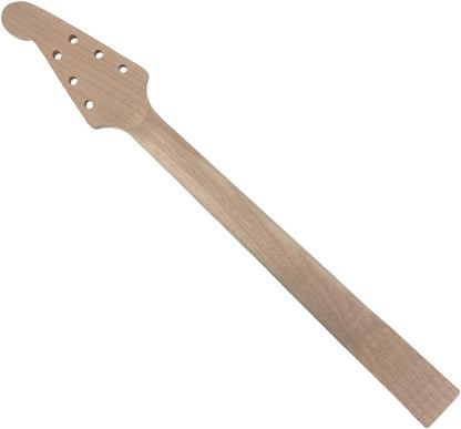 Electric Guitar Neck Unfinished 22 Fret for Electric Guitar Replacement Maple Mahogany Wood