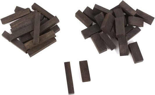 4/4 Violin Nut Saddle Pure Ebony Wood Replace Violin Nut Saddle 4/4 3/4 Size Violin Accessories Blank Wood (2Set)